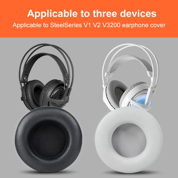 2pcs Self-adhesive Earpads For SteelSeries Siberia V1 / V2 / V3, Football Net, Ice Silk Fabric, Lambskin