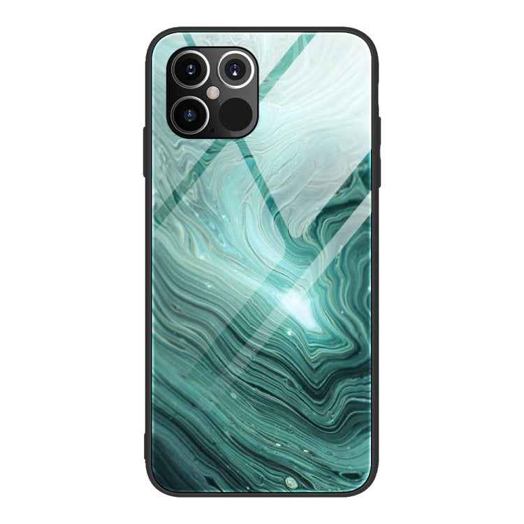 Marble Pattern Glass Protective Case, For iPhone 12 mini, For iPhone 12 Pro Max, For iPhone 11 Pro, For iPhone SE 2022 / SE 2020 / 8 / 7, For iPhone X