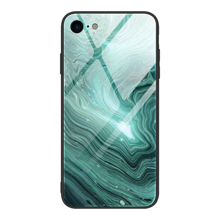 Marble Pattern Glass Protective Case, For iPhone 12 mini, For iPhone 12 Pro Max, For iPhone 11 Pro, For iPhone SE 2022 / SE 2020 / 8 / 7, For iPhone X