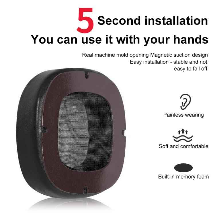 2pcs Magnetic Snap-on Lambskin Leather Earpads For Abyss Diana Phi / AB-1266