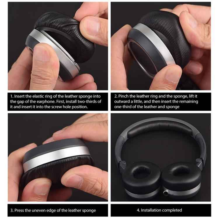 1 Pair Printing Protein Leather Replacement Earpads For EDIFIER W830BT / W860NB