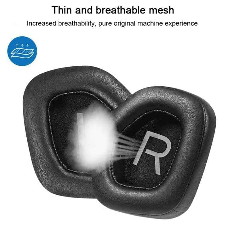 1 Pair Protein Leather + Football Net Snap-on Type Earphone Covers