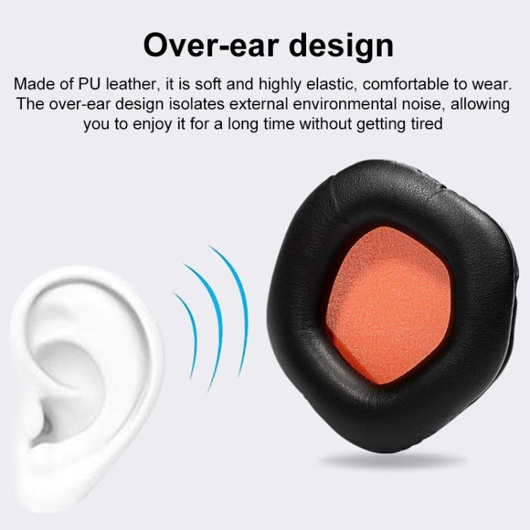 1 Pair Snap-on Replacement Earpads For ASUS ROG Strix7.1, Football Net Fabric, Protein Leather, Ice Silk Fabric