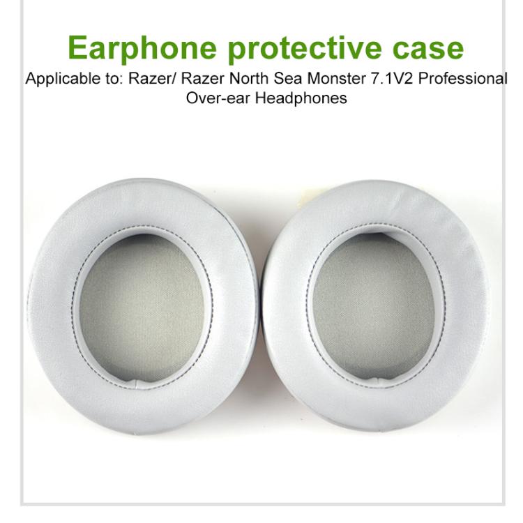 1 Pair Rotating Snap-on Replacement Earpads For Razer Kraken Pro V2, Protein Leather, Lambskin