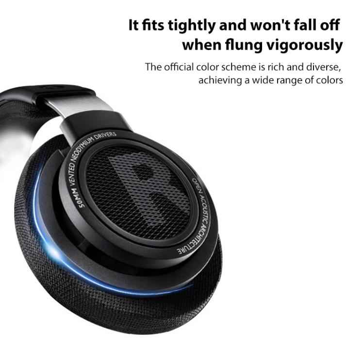 1 Pair Protein Leather Stitching LR Printing Punching Earphone Replacement Earpads Pads For Philips SHP9500