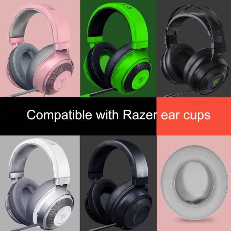 2pcs Insert Replacement Earpads For Razer Kraken Tournament / Edition / Kraken Kitty, Protein Leather