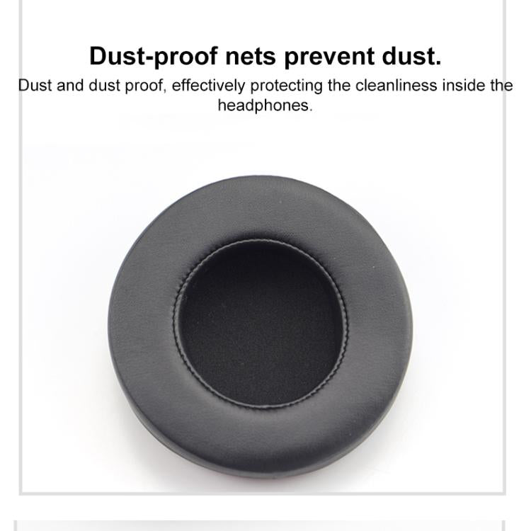 1 Pair Push Snap-on Replacement Earpads For Razer ManOWar 7.1, Lambskin, Protein Leather Ice Silk Fabric, Protein Leather