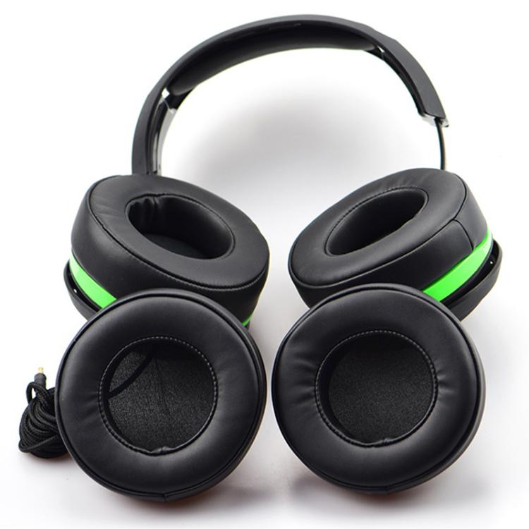1 Pair Push Snap-on Replacement Earpads For Razer ManOWar 7.1, Lambskin, Protein Leather Ice Silk Fabric, Protein Leather