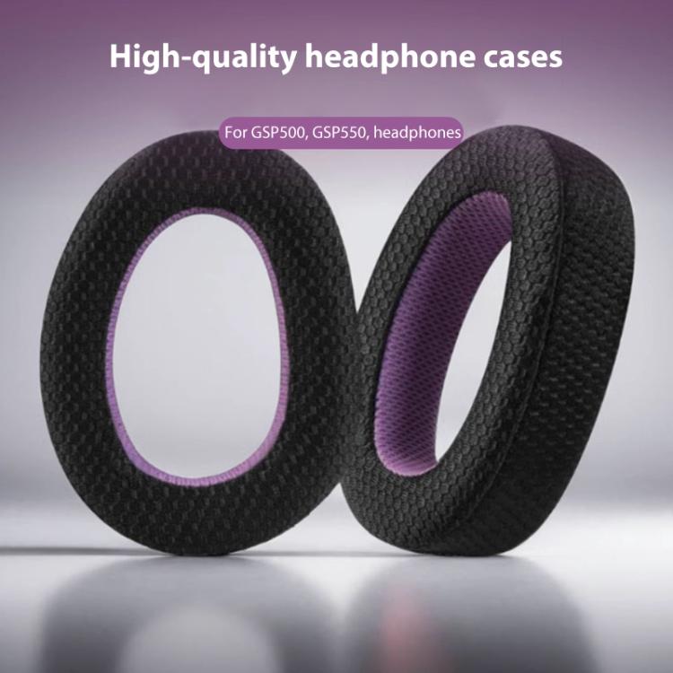 2pcs Snap-on Replacement Earpads For Sennheiser GSP500 / GSP550 / GSP600 / GSP670 / EPOS H6 Pro / GSP601 / GSP602, Weaving Mesh For Sennheiser GSP500, Ice Feeling Leather For Sennheiser GSP500