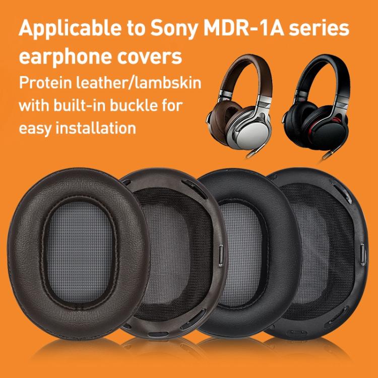 2pcs Lambskin Earphone Replacement Earpads Pads For Sony MDR-1Abt, Lambskin For Sony MDR-1Abt(Brown), Lambskin Sony MDR-1Abt(Black)