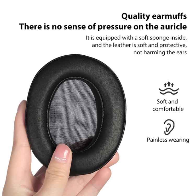 2pcs Snap-on Protein Leather Replacement Earpads For Panasonic RP-HD10 / RP-HD10E