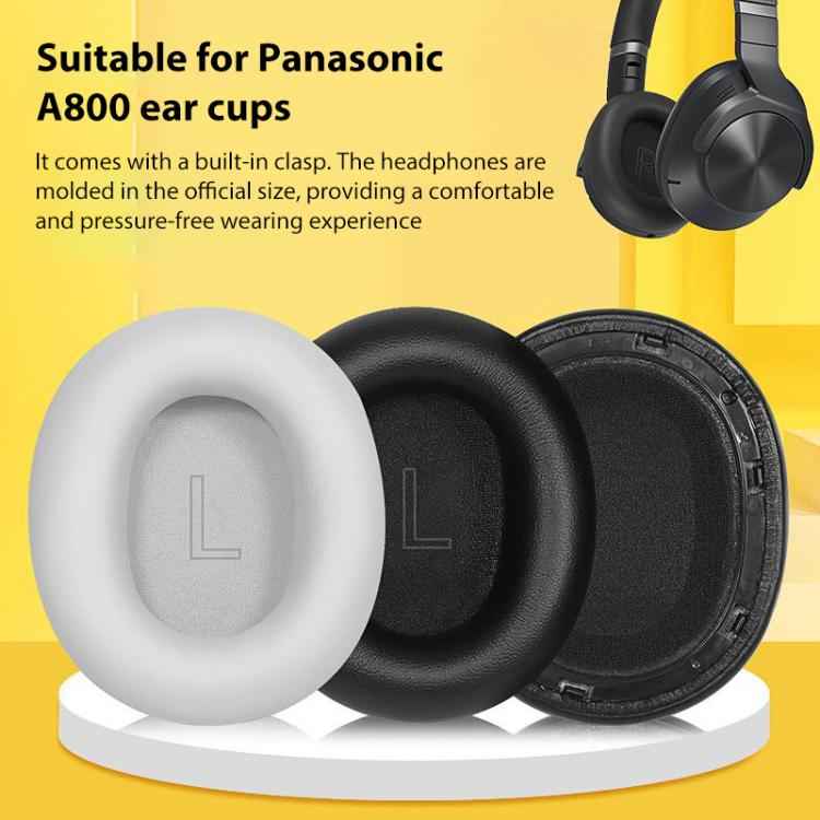 1 Pair Snap-on Protein Leather Replacement Earpads For Panasonic AH-A800