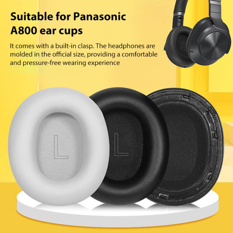 1 Pair Snap-on Protein Leather Replacement Earpads For Panasonic AH-A800, For Panasonic AH-A800(Black), For Panasonic AH-A800(Grey)