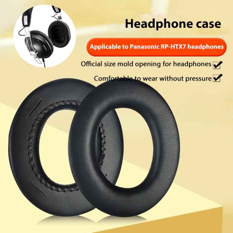 2pcs Insert Protein Leather Replacement Earpads For Panasonic RP-HTX7 / RP-HTX7A / RP-HTX9 / HTX80