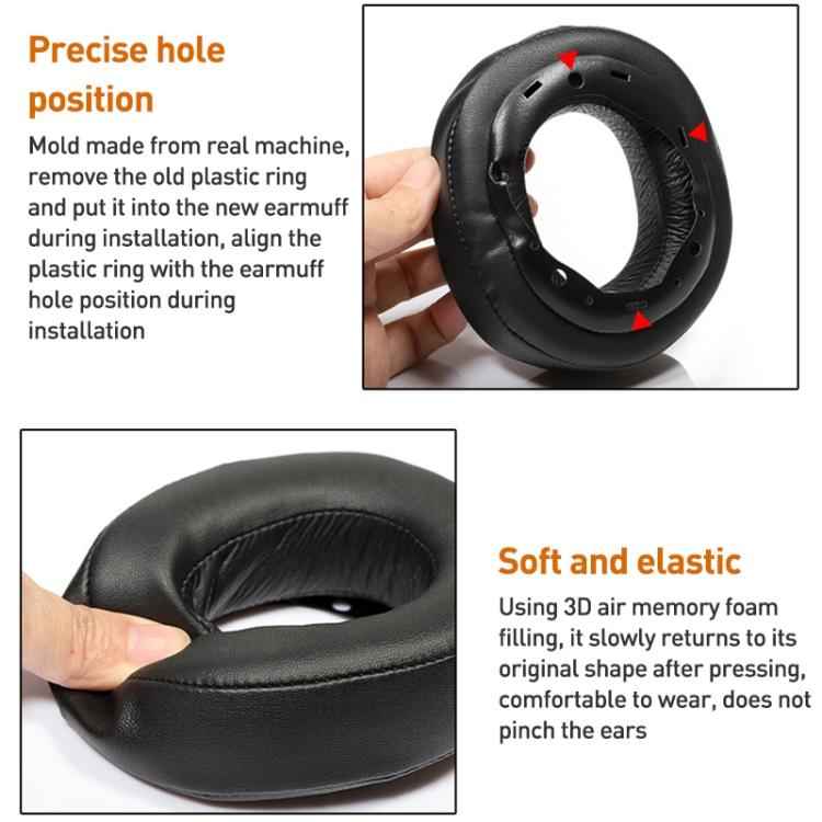 2pcs Protein Leather Earphone Replacement Earpads Pads For Sony MDR-HW700