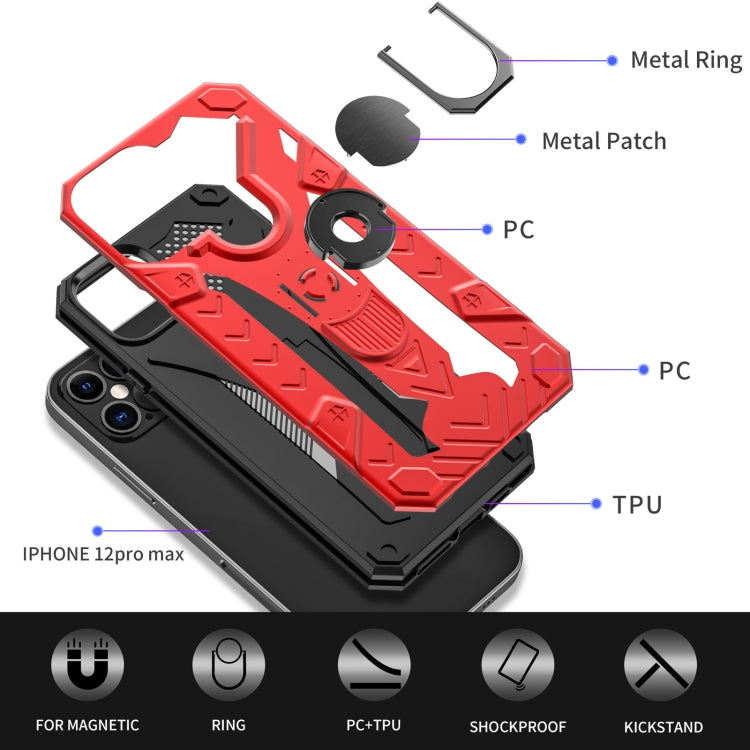 Iron Knight Series 2 in 1 PC + TPU Phone Case with Ring Holder, For iPhone 12 / 12 Pro, For iPhone 12 Pro Max