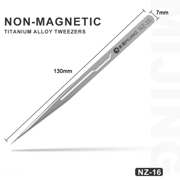 Mijing NZ-16 Non-Magnetic Ultralight 0.1mm Titanium Alloy Tweezers