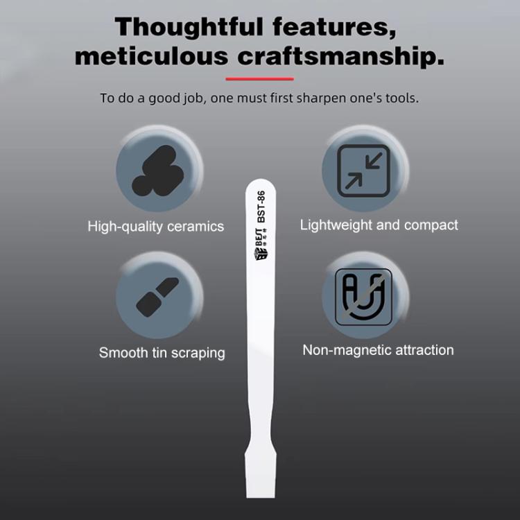 BEST BST-86 Multifunctional Anti-static Anti-magnetic BGA Ceramic Tin Scraper