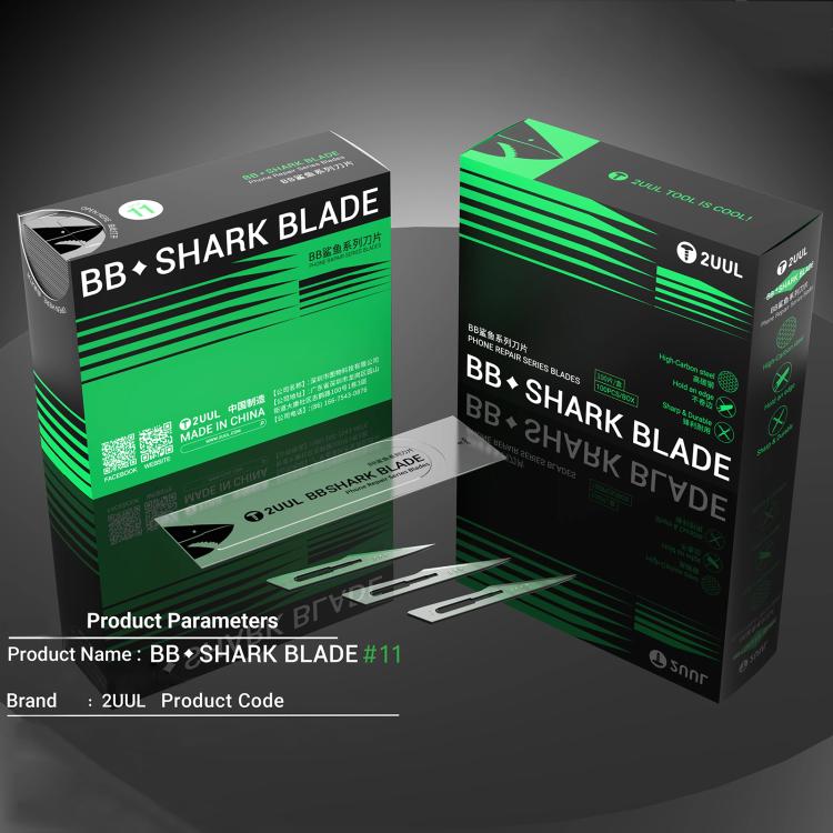 2uul 100 in 1 DA18 BB Shark Blade Series High-Carbon Steel No.11 Blade