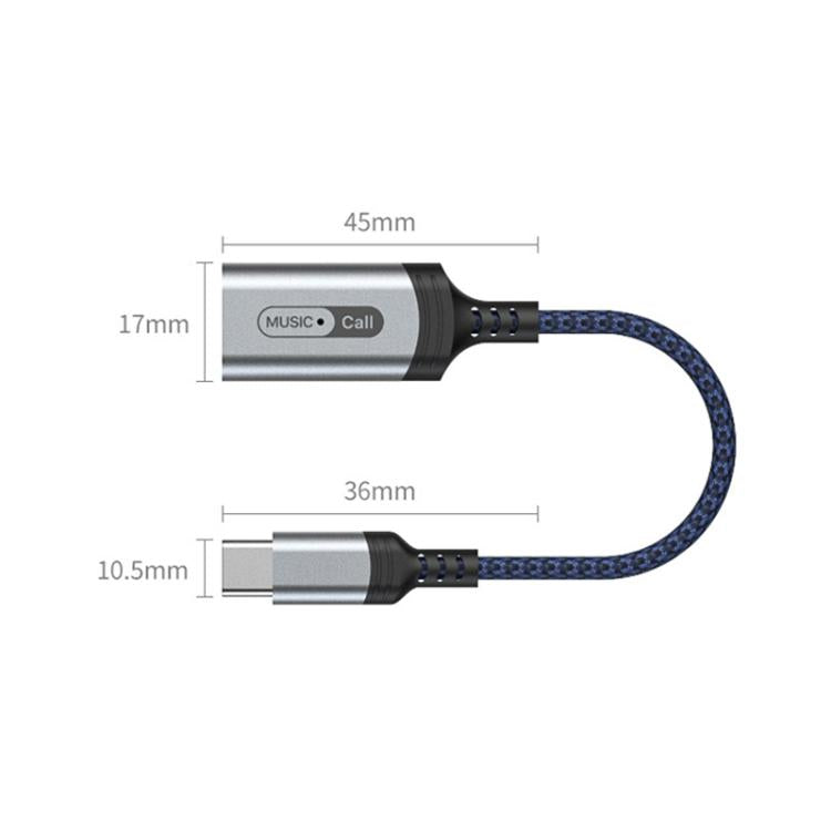 MH-306 USB-C / Type-C to 8 Pin Audio Earphone Adapter with Indicator Light