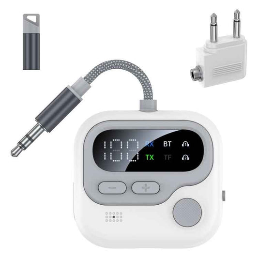 JS4 2 in 1 Car Digital Display Wireless Audio Adapter 3.5mm Audio Receiver Transmitter