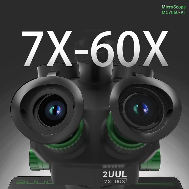 2uul MC7060-A1 7-60X Synchronous Zoom Trinocular Microscope