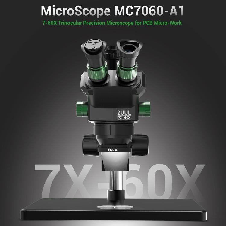 2uul MC7060-A1 7-60X Synchronous Zoom Trinocular Microscope