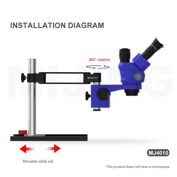 Mijing MJ4010 32mm 360 Universal Metal Swing Arm Liftable Fixed Stand with Slide Rails