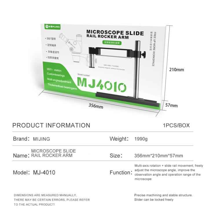 Mijing MJ4010 32mm 360 Universal Metal Swing Arm Liftable Fixed Stand with Slide Rails