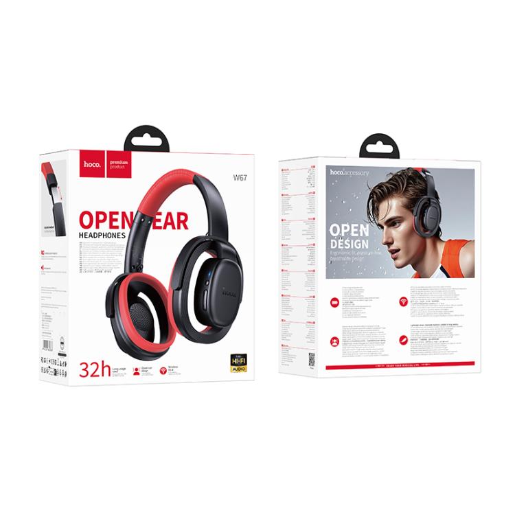 hoco W67 Rhyme Open Wireless Bluetooth Headphones, W67 (Black), W67 (Grey)