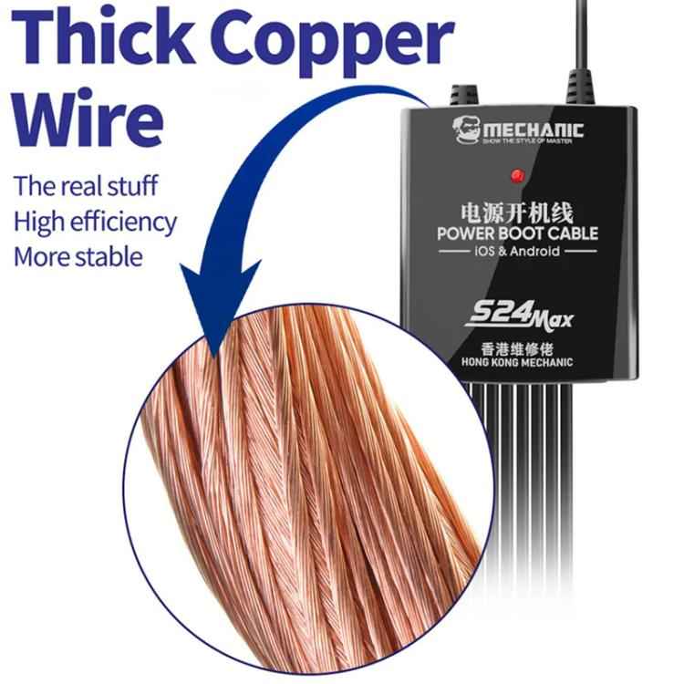 Mechanic S24 Max Boot Control Power Supply Test Cable for iPhone 5S to 16 Pro Max / Android