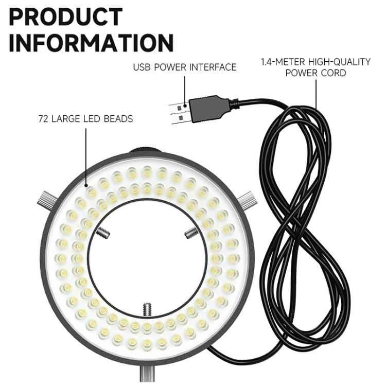 Luowei LS03 High Lumen 72LED Microscope Ring Light Source