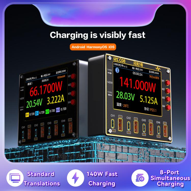 i2C C08 Flash Charger No.1 Digital Waveform Ammeter with Charge Detection / Voltage Measurement
