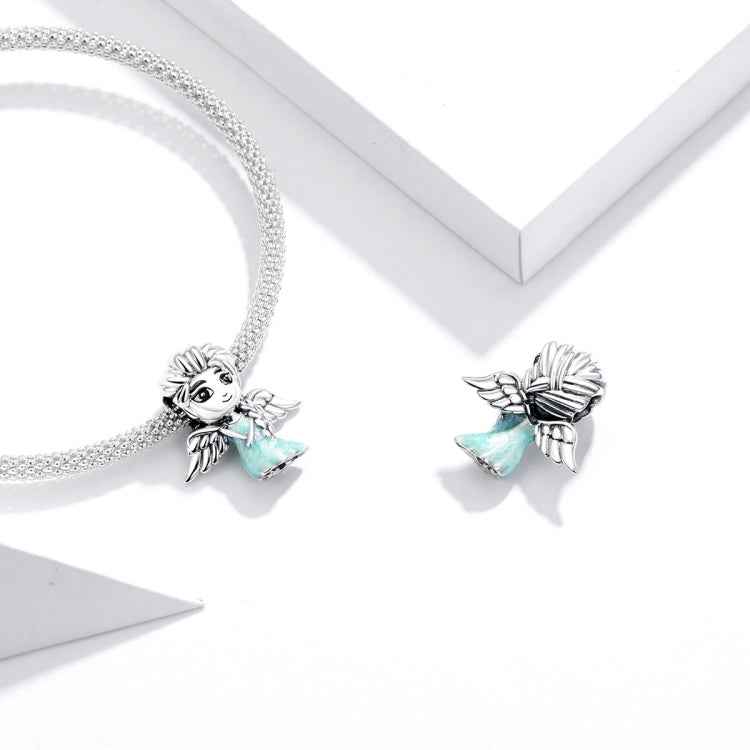 S925 Sterling Silver Snowflake Elf Girl Beads DIY Bracelet Necklace Accessories