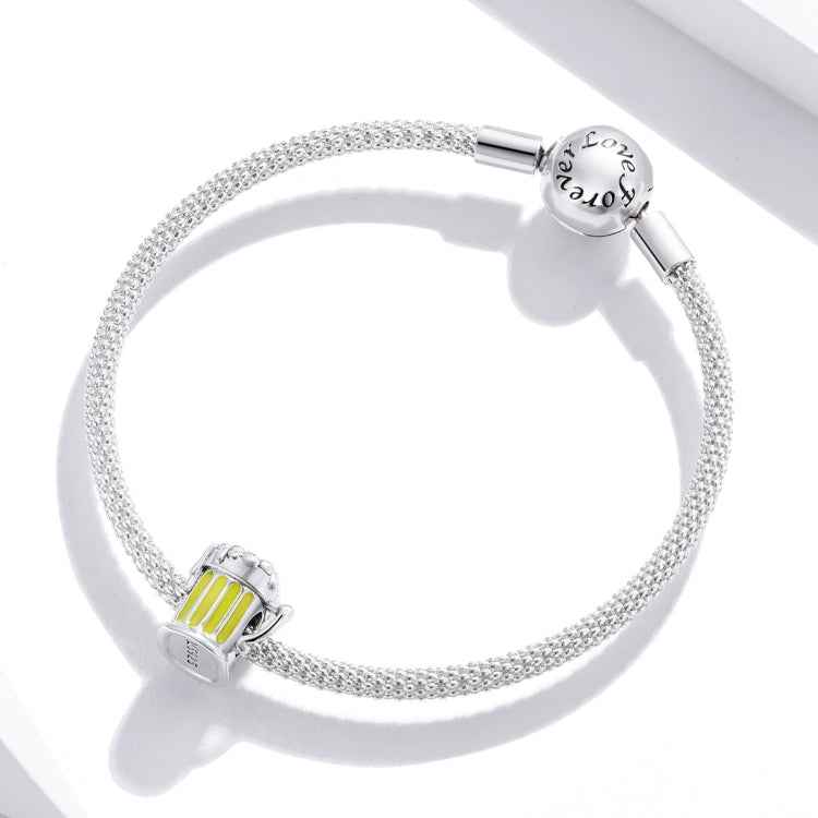 S925 Sterling Silver Beer Mug Beads DIY Bracelet Necklace Accessories
