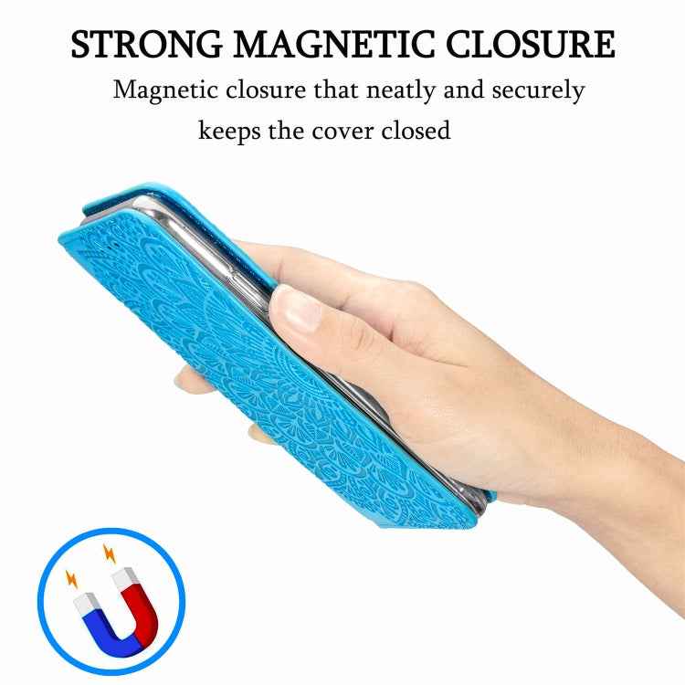 Blooming Mandala Embossed Pattern Magnetic Horizontal Flip Leather Case with Holder & Card Slots & Wallet, For iPhone 11 Pro, For iPhone 11, For iPhone 11 Pro Max