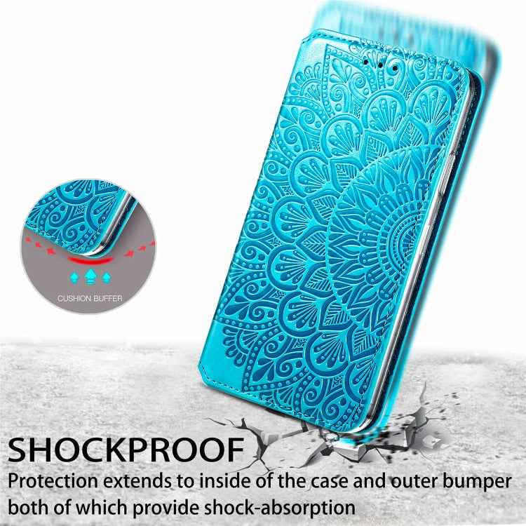 Blooming Mandala Embossed Pattern Magnetic Horizontal Flip Leather Case with Holder & Card Slots & Wallet, For iPhone 11 Pro, For iPhone 11, For iPhone 11 Pro Max