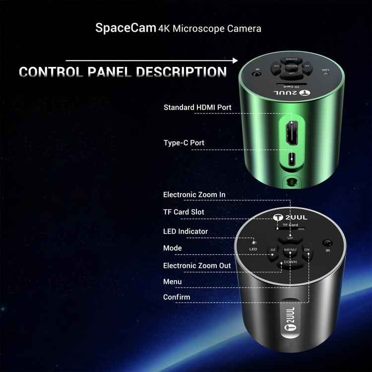 2UUL MS01 SpaceCam 829W-Pixel Industrial Electronic 4K Microscope Camera