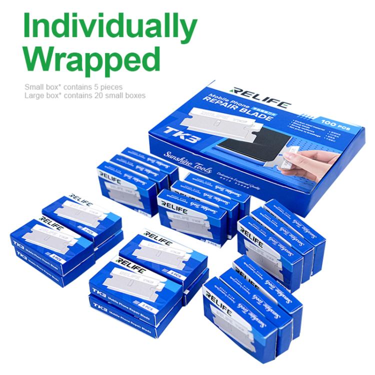 RELIFE TK3 100pcs/Set Phone Repair Blades for Screen / Adhesive Removal