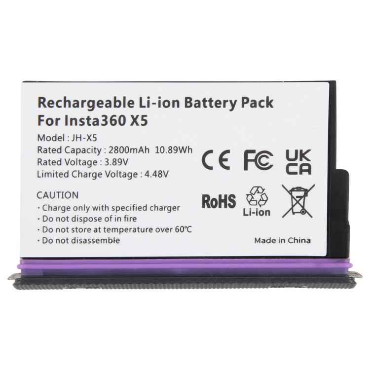 JH-X5 For Insta360 X5 Action Camera Battery Pack 2800mAh