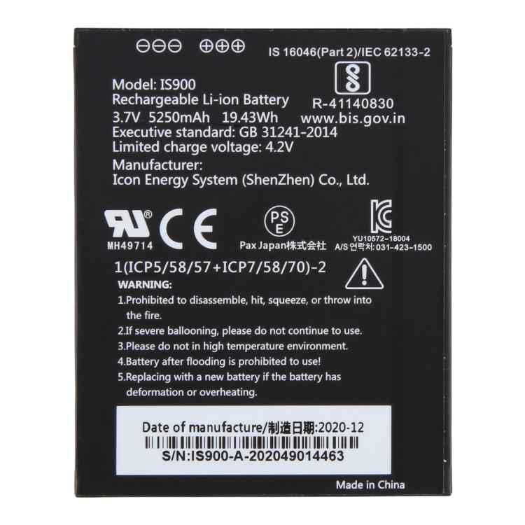 For PAX A920C POS IS900 3.7V 5250mAh Battery