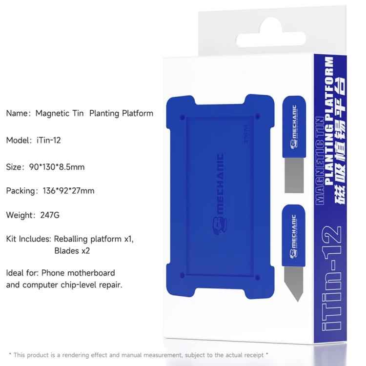 Mechanic iTin-12 BGA Reballing Stencil Magnetic Tin Plating Platform, Mechanic iTin-12