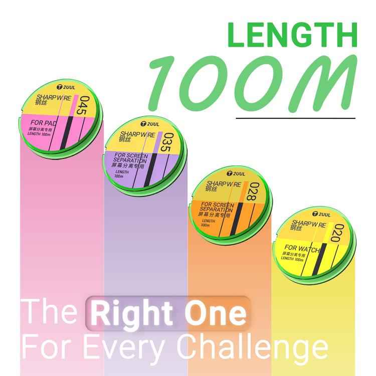 2UUL 5 in 1 GS Series 100m Special Steel Diamond Wire, 020, 028, 035, 045