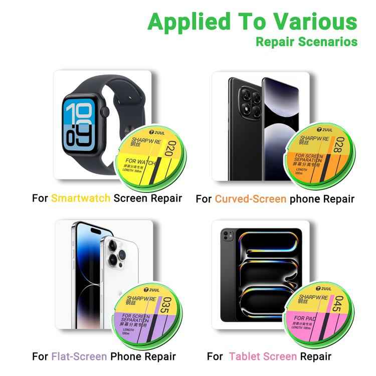 2UUL 5 in 1 GS Series 100m Special Steel Diamond Wire, 020, 028, 035, 045