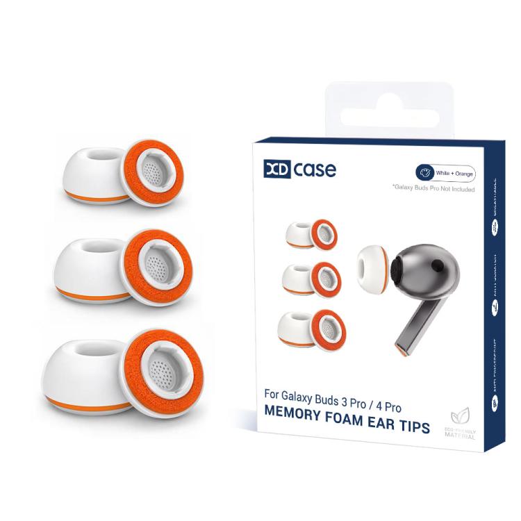 XDcase 3 Pairs Replacement Silicone Sponge Ear Tips, White Orange, Black Orange