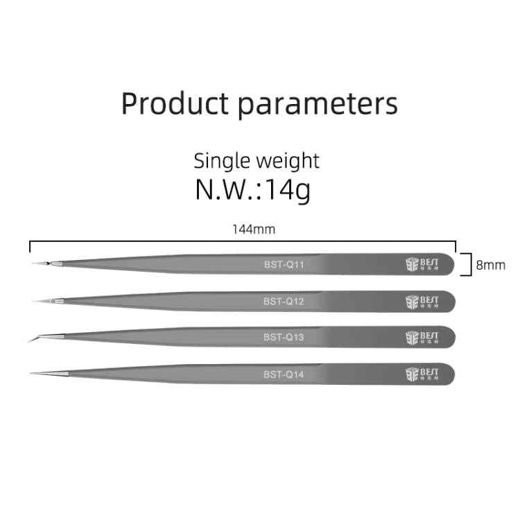 BEST Non-magnetic High Hardness Stainless Steel Tweezers, BST-Q11, BST-Q12, BST-Q13, BST-Q14