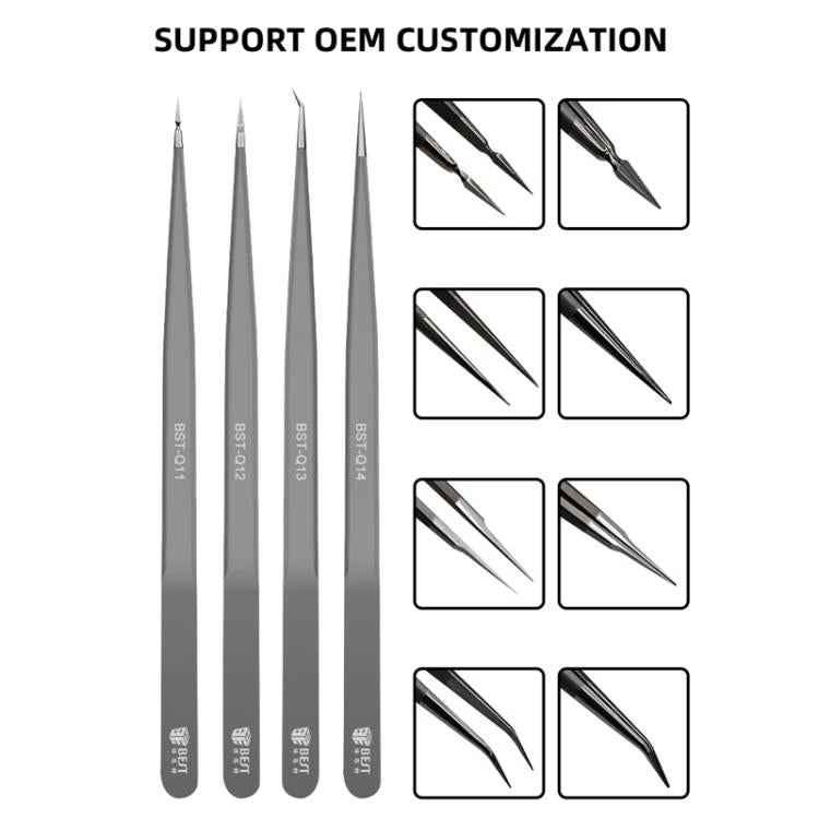BEST Non-magnetic High Hardness Stainless Steel Tweezers, BST-Q11, BST-Q12, BST-Q13, BST-Q14