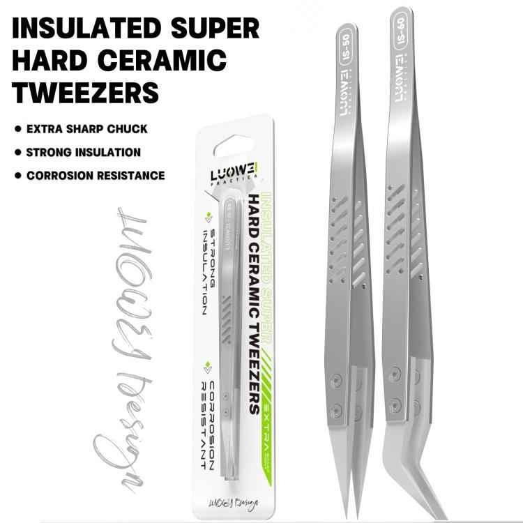 LUOWEI High-Temperature Resistant Insulating Non-Magnetic Tweezers, IS-50, IS-60