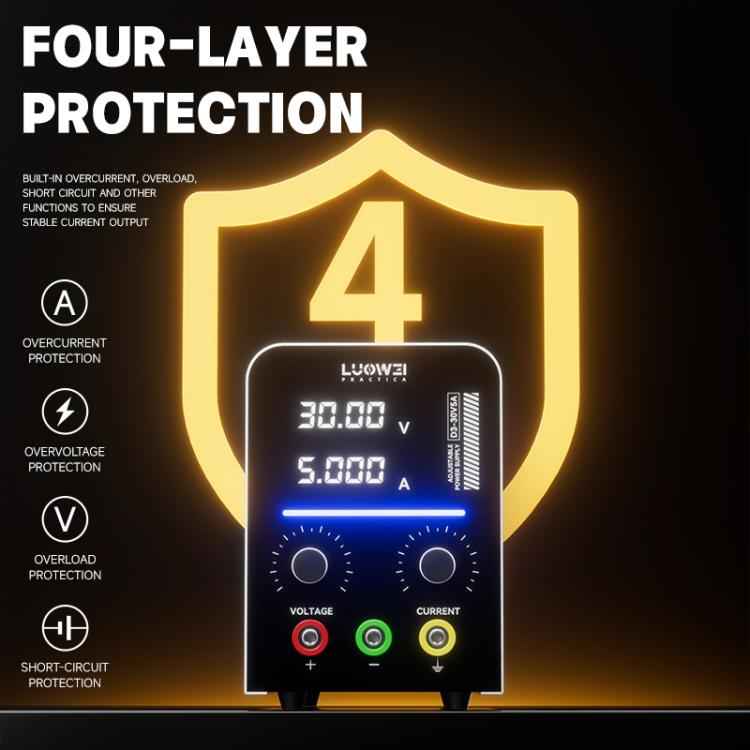 LUOWEI D3 30V / 5A Regulated Adjustable Digital DC Power Supply, EU Plug, US Plug