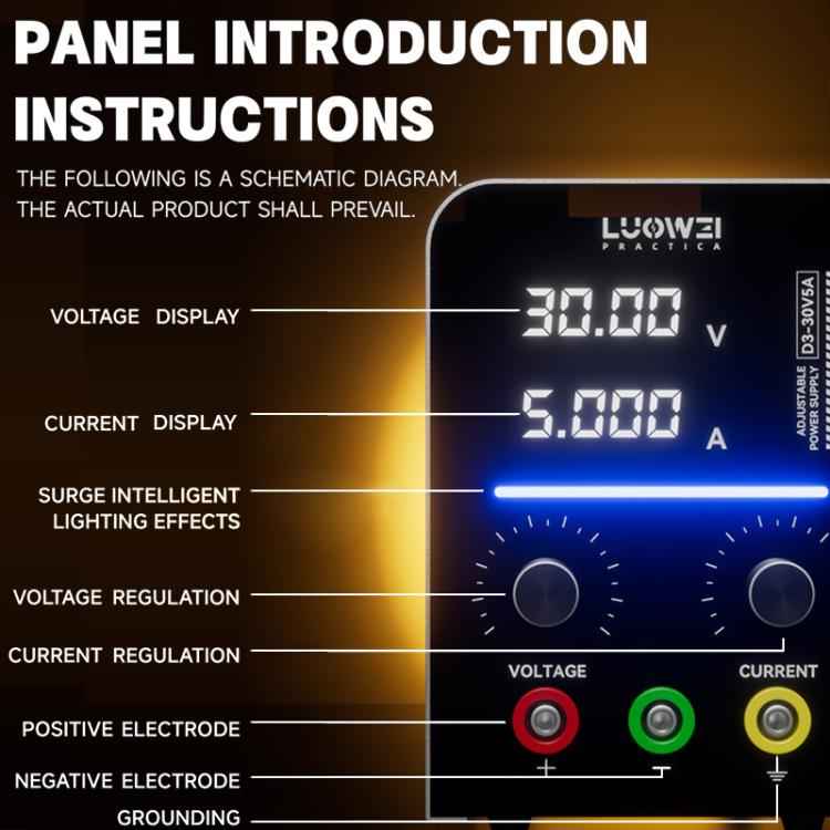 LUOWEI D3 30V / 5A Regulated Adjustable Digital DC Power Supply, EU Plug, US Plug